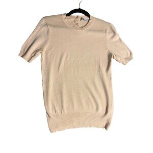 Zara Knit Top Short Sleeves Cream M